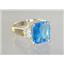 10K, 14K or 18K Gold Ladies Ring, Swiss Blue Topaz, R183