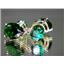 14k Gold Leverback Earrings, Russian Nanocrystal Emerald, E922