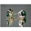 14k Gold Leverback Earrings, Russian Nanocrystal Emerald, E922