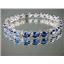 SB001, Created Blue Sapphire, 925 Silver Bracelet