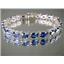 SB001, Created Blue Sapphire, 925 Silver Bracelet