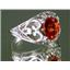 Created Padparadsha Sapphire, 925 Silver Ring, SR111