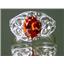 Created Padparadsha Sapphire, 925 Silver Ring, SR111