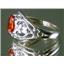 Created Padparadsha Sapphire, 925 Silver Ring, SR111