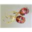 14k Gold Leverback Earrings, Twilight Fire Topaz, E107