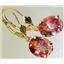 14k Gold Leverback Earrings, Twilight Fire Topaz, E107