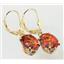 14k Gold Leverback Earrings, Twilight Fire Topaz, E107