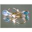 14k Gold Leverback Earrings, Swiss Blue Topaz, E021