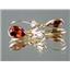 14k Gold Leverback Earrings, Mozambique Garnet, E021