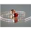 14k Gold Threader Earrings, Garnet CZ, E003