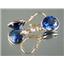 14k Gold Leverback Earrings, Created Blue Sapphire, E201