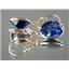14k Gold Leverback Earrings, Created Blue Sapphire, E201