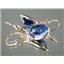14k Gold Leverback Earrings, Created Blue Sapphire, E201