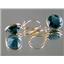 14k Gold Leverback Earrings, London Blue Topaz, E201
