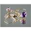 14k Gold Leverback Earrings, Amethyst, E017