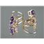 14k Gold Leverback Earrings, Amethyst, E017