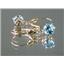 14k Gold Leverback Earrings, Swiss Blue Topaz, E017