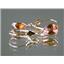 14k Gold Leverback Earrings, Twilight Fire Topaz, E021