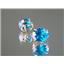 14k Gold Post Earrings, Swiss Blue CZ, E102