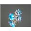 14k Gold Post Earrings, Swiss Blue CZ, E102