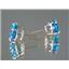 14k Gold Post Earrings, Swiss Blue CZ, E102