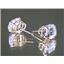 14k Gold Post Earrings, Cubic Zirconia, E102