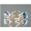14k Gold Leverback Earrings, London Blue Topaz, E117