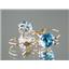 14k Gold Leverback Earrings, London Blue Topaz, E117