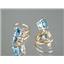 14k Gold Leverback Earrings, London Blue Topaz, E117