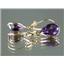 14k Gold Leverback Earrings, Amethyst , E121