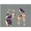 14k Gold Leverback Earrings, Amethyst , E121