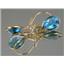 14k Gold Leverback Earrings, Swiss Blue Topaz, E121