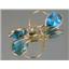 14k Gold Leverback Earrings, Swiss Blue Topaz, E121