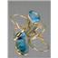 14k Gold Leverback Earrings, Swiss Blue Topaz, E121