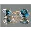 14k Gold Leverback Earrings, London Blue Topaz, E211