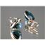 14k Gold Leverback Earrings, London Blue Topaz, E211