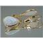 14k Gold Leverback Earrings, White Created Opal, E221