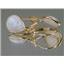14k Gold Leverback Earrings, White Created Opal, E221