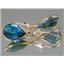 14k Gold Leverback Earrings, London Blue Topaz, E221