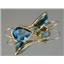 14k Gold Leverback Earrings, London Blue Topaz, E221