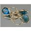 14k Gold Leverback Earrings, London Blue Topaz, E221
