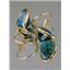 14k Gold Leverback Earrings, London Blue Topaz, E221