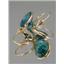 14k Gold Leverback Earrings, Paraiba Topaz, E221
