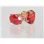 14k Gold Post Earrings, Created Padparadscha Sapphire, E002