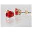 14k Gold Post Earrings, Created Padparadscha Sapphire, E002