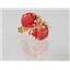 14k Gold Post Earrings, Created Padparadscha Sapphire, E002
