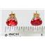 14k Gold Post Earrings, Created Padparadscha Sapphire, E002