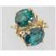 14k Gold Post Earrings, Paraiba Topaz, E002
