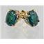 14k Gold Post Earrings, Paraiba Topaz, E002