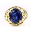 10K, 14K or 18K Gold Ladies Ring, Created Blue Sapphire, R004